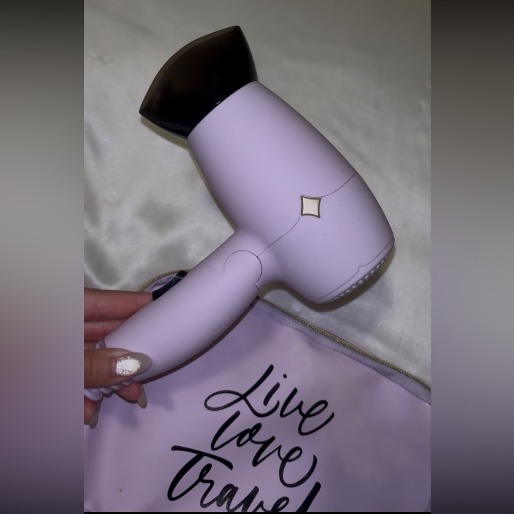 Purple Travel Bag with Mini Hair Dryer